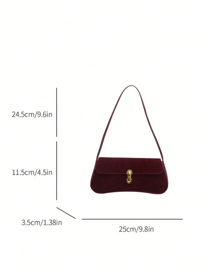 Women's Retro Faux Leather Flap Decor Underarm Shoulder Bag, Suitable For Dates, Outings, Parties And Other Occasions