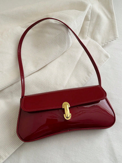 Women's Retro Faux Leather Flap Decor Underarm Shoulder Bag, Suitable For Dates, Outings, Parties And Other Occasions