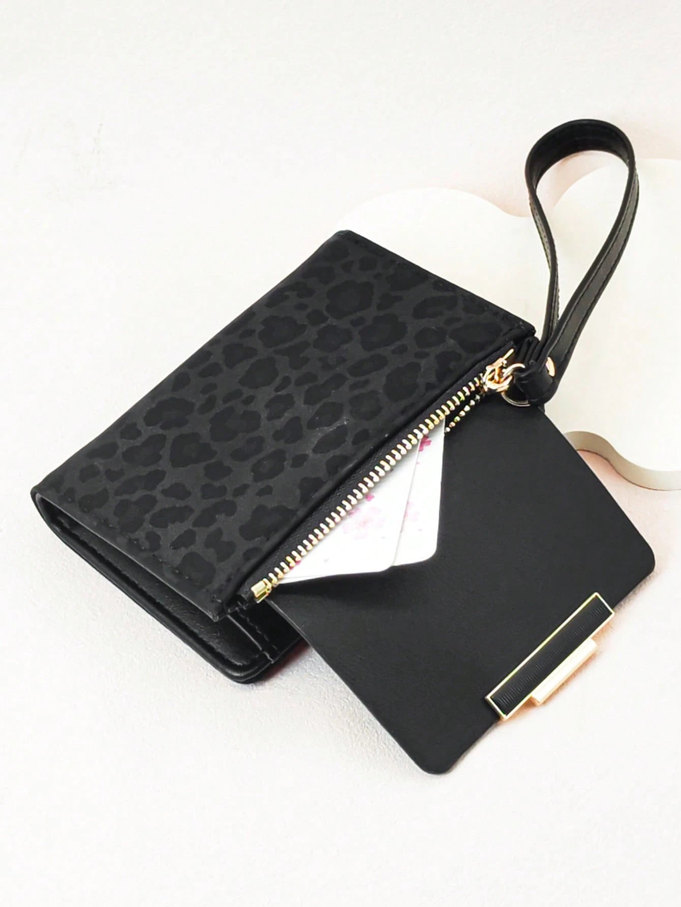 Women's Short Contrast Color Patchwork Wallet, Fashion Leopard Print Multi-Function Card Holder Pouch, Elegant Snap Closure Young Student Large Capacity Zipper Coin Purse, Lightweight Stylish Convenie
