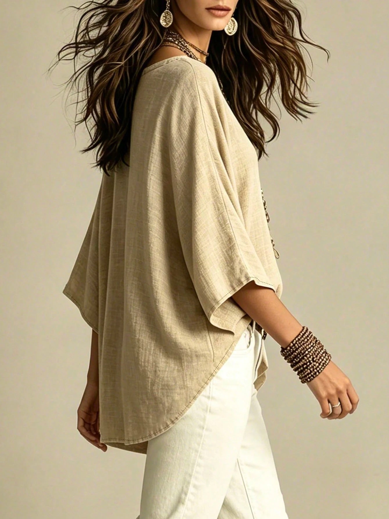 Women's Simple Casual Comfortable Loose Linen Shirt Blouse