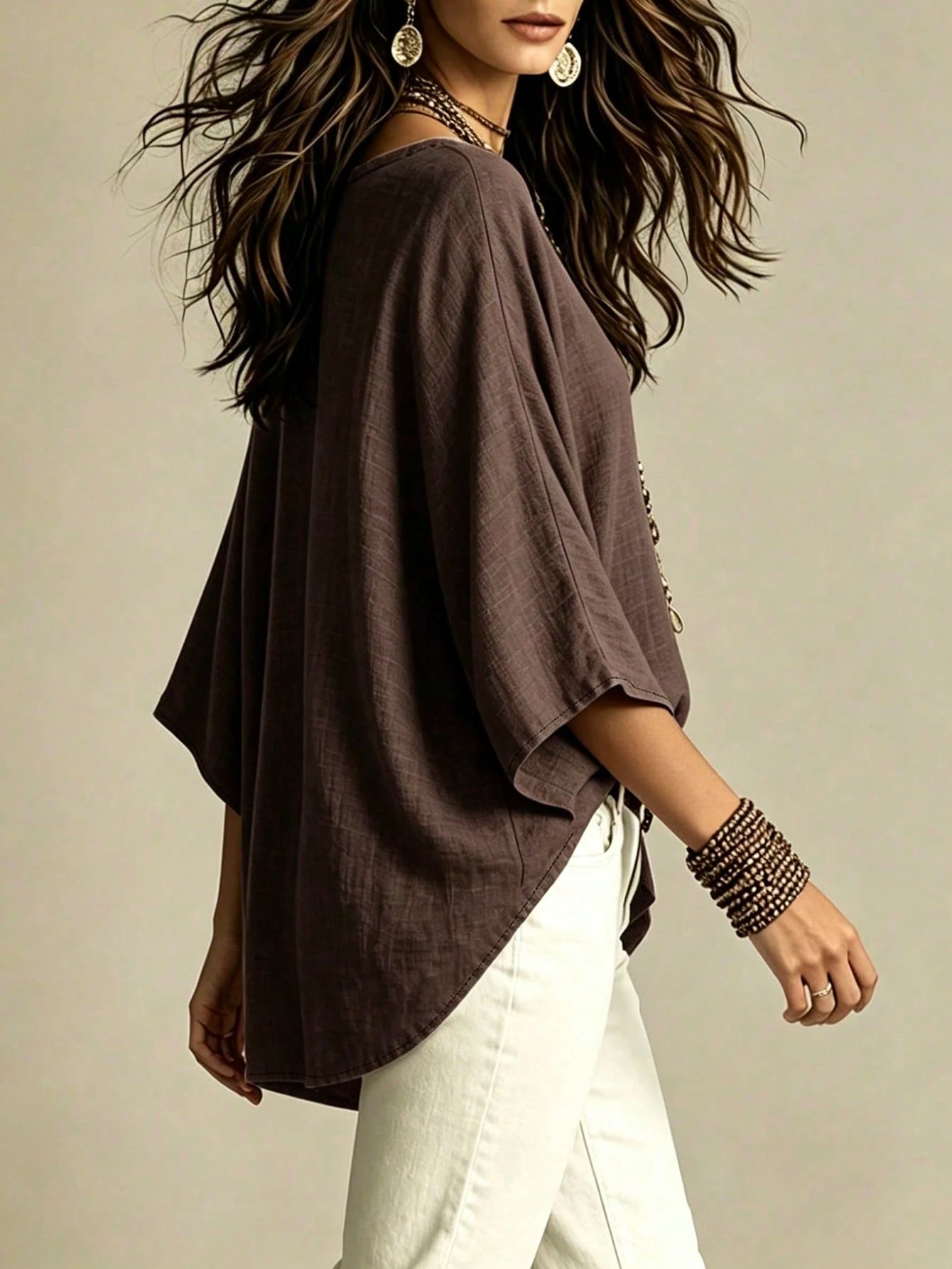 Women's Simple Casual Comfortable Loose Linen Shirt Blouse
