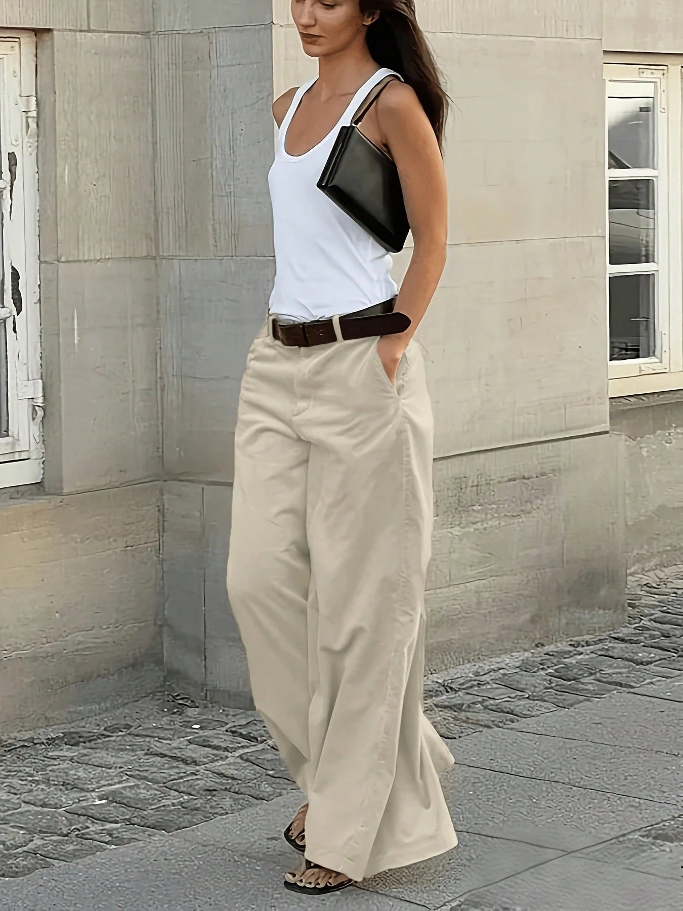 Women's Solid Color Casual Versatile Daily Wear Long Pants