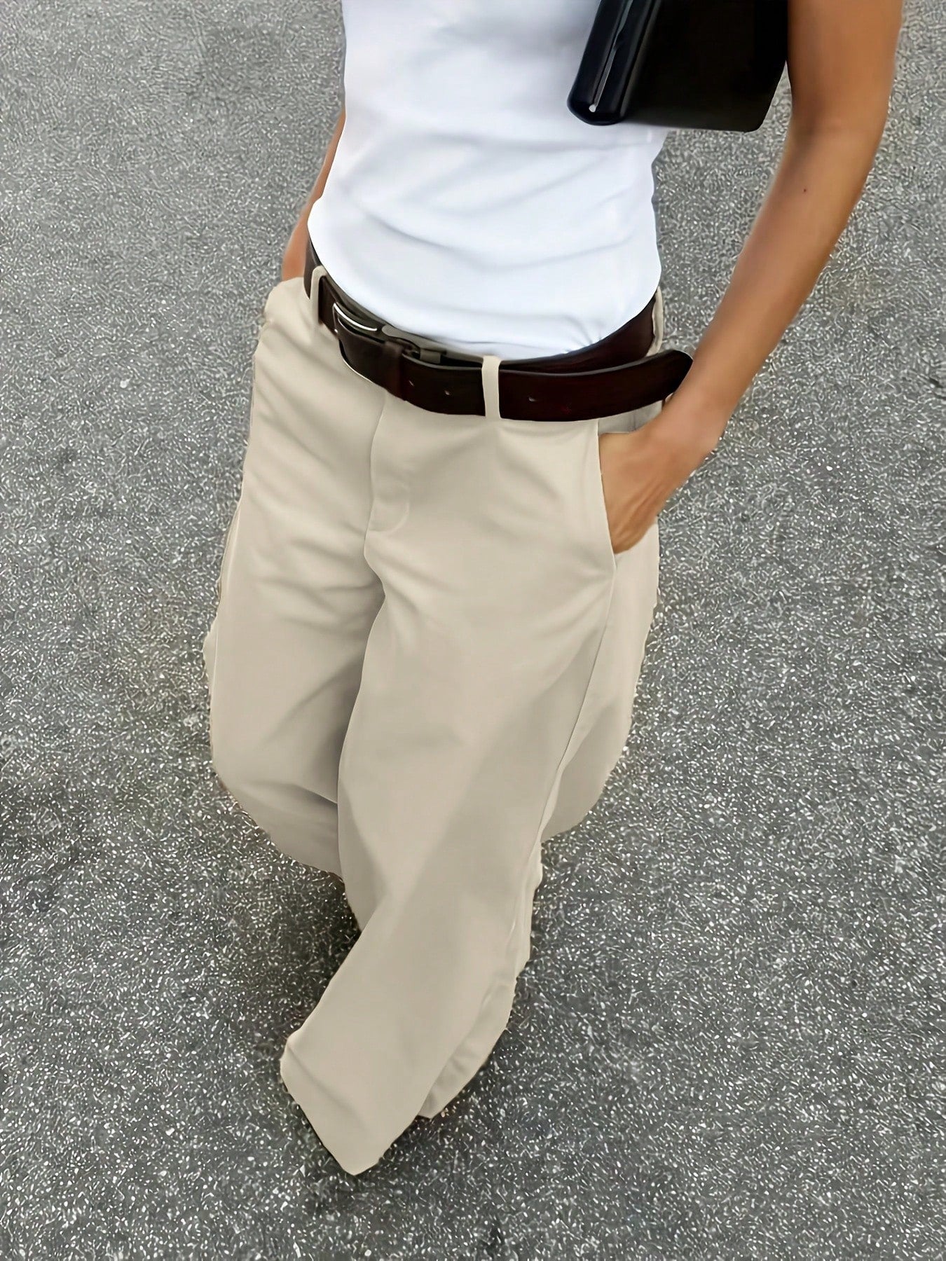 Women's Solid Color Casual Versatile Daily Wear Long Pants