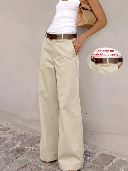 Women's Solid Color Casual Versatile Daily Wear Long Pants