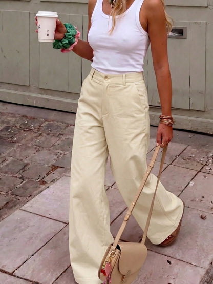 Women's Solid Color Casual Versatile Daily Wear Long Pants