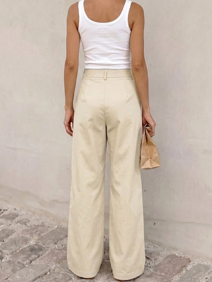 Women's Solid Color Casual Versatile Daily Wear Long Pants