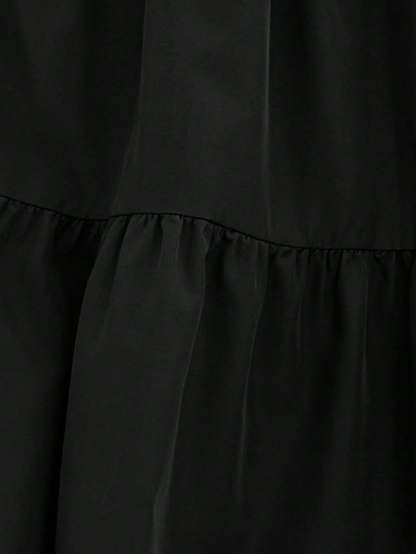 Women's Solid Color Layered Pleated Elastic Waist Vacation Skirt Black Spring