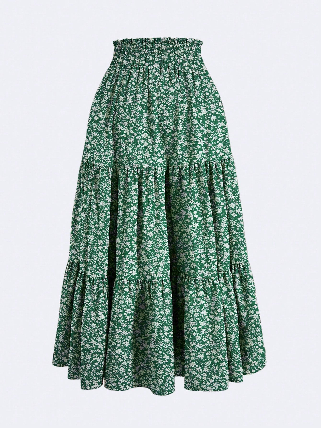 Women's Solid Color Layered Pleated Elastic Waist Vacation Skirt Black Spring
