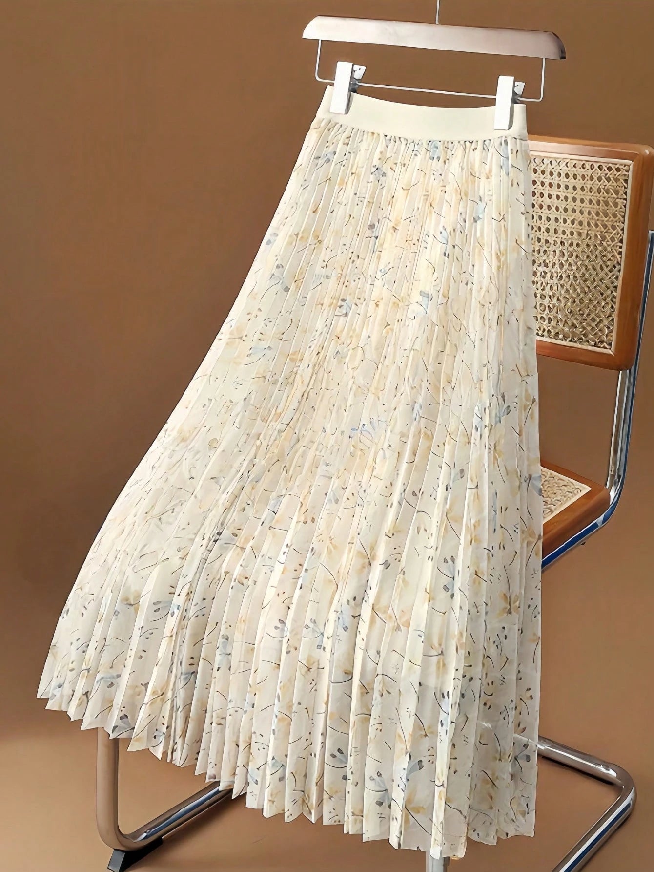 Women's Spring Summer Autumn Floral Mesh Pleated Elegant Romantic A-Line Skirt, Versatile Vacation Travel Piece, Comfortable For Daily Wear, All-Season Spring Summer Autumn