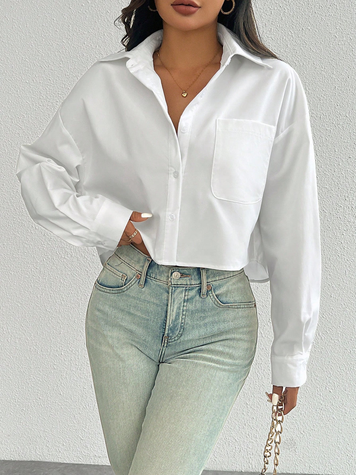 Women's Striped Button-Front Long Sleeve Shirt With Pockets
