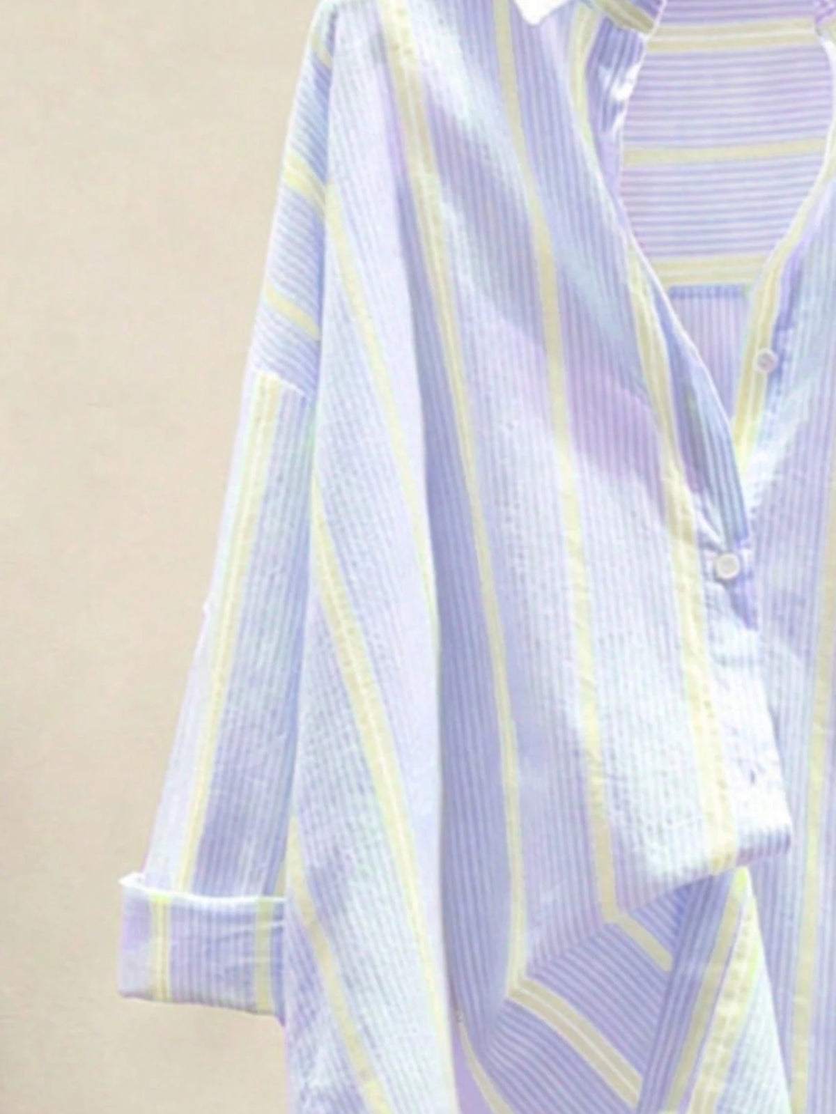 Women's Striped Casual & Office Elegant Striped Button-Up Shirt, Long Sleeve, Spring/Summer