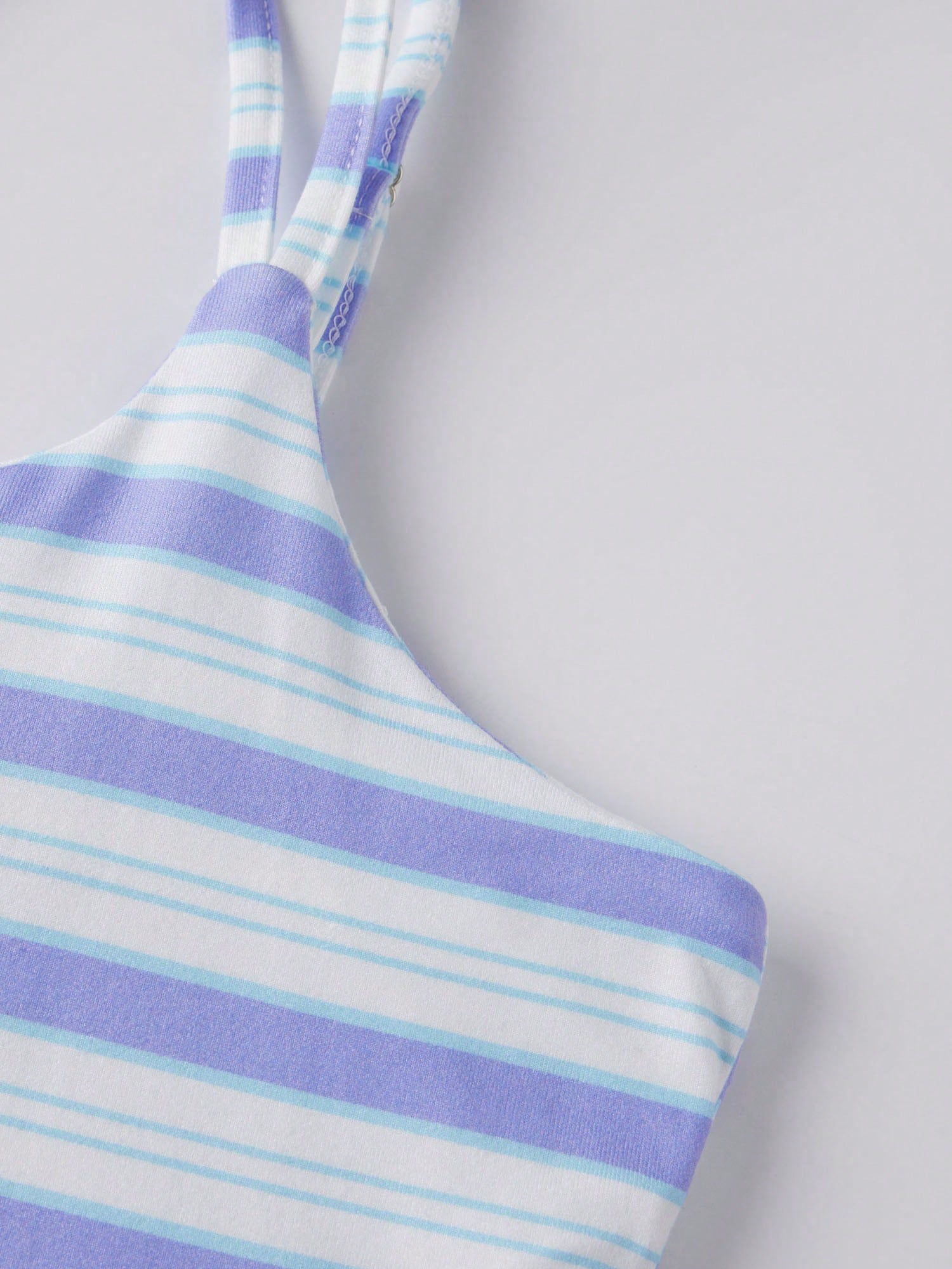 Women's Striped Crisscross Back Tennis Dress Sleeveless Square Neck A-Line Mini Dress Spaghetti Straps Built-In Shorts Activewear Casual Golf Outfit