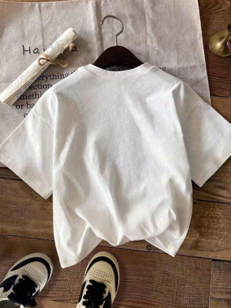 Women's Summer Casual T-Shirt, Y2K Letter & Car Print Round Neck Short Sleeve Crew Neck Tee For Holiday, Vacation, Spring Festival & Graphic Summer