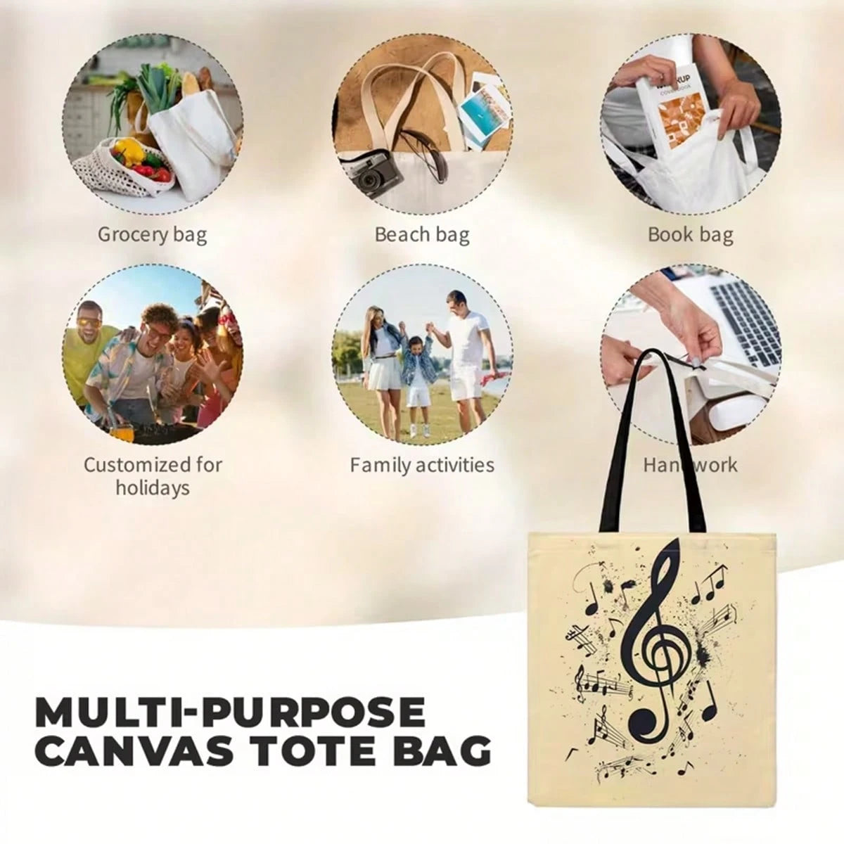 Women's & Unisex Tropical Fruit Tote Bag- Cute Strawberry, Grape, Lemon, Orange, Grapefruit, Lightweight Polyester Carryall For Beach, Grocery, Everyday Use- Spacious Rectangular Handbag With Fruit