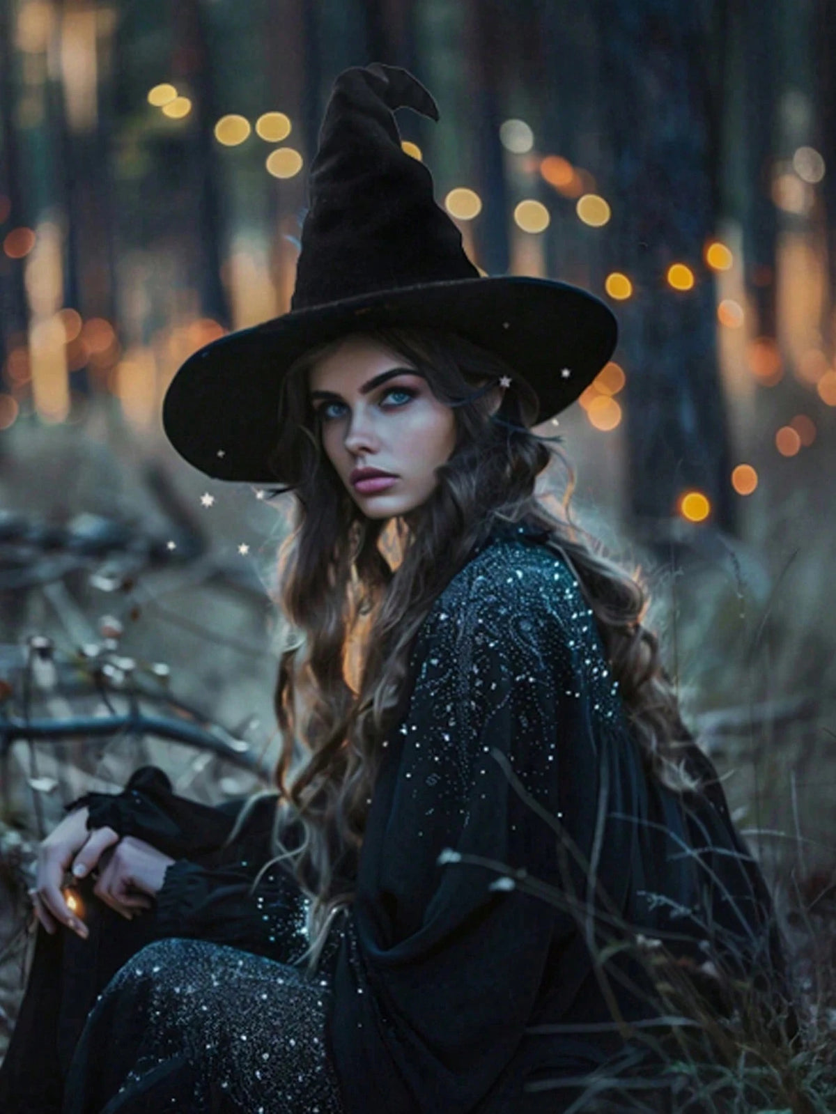 Women's Velvet Witch Hat With Organza Bow Decoration, Halloween Cosplay Costume Accessory