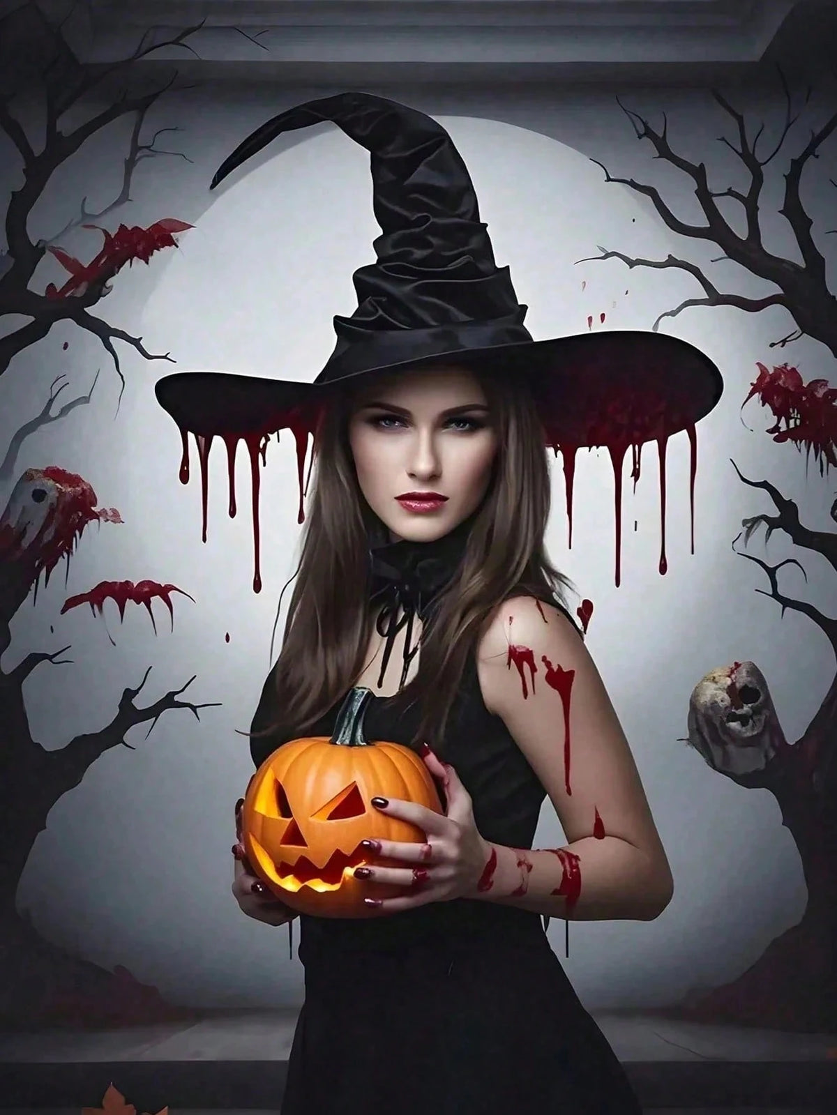 Women's Velvet Witch Hat With Organza Bow Decoration, Halloween Cosplay Costume Accessory