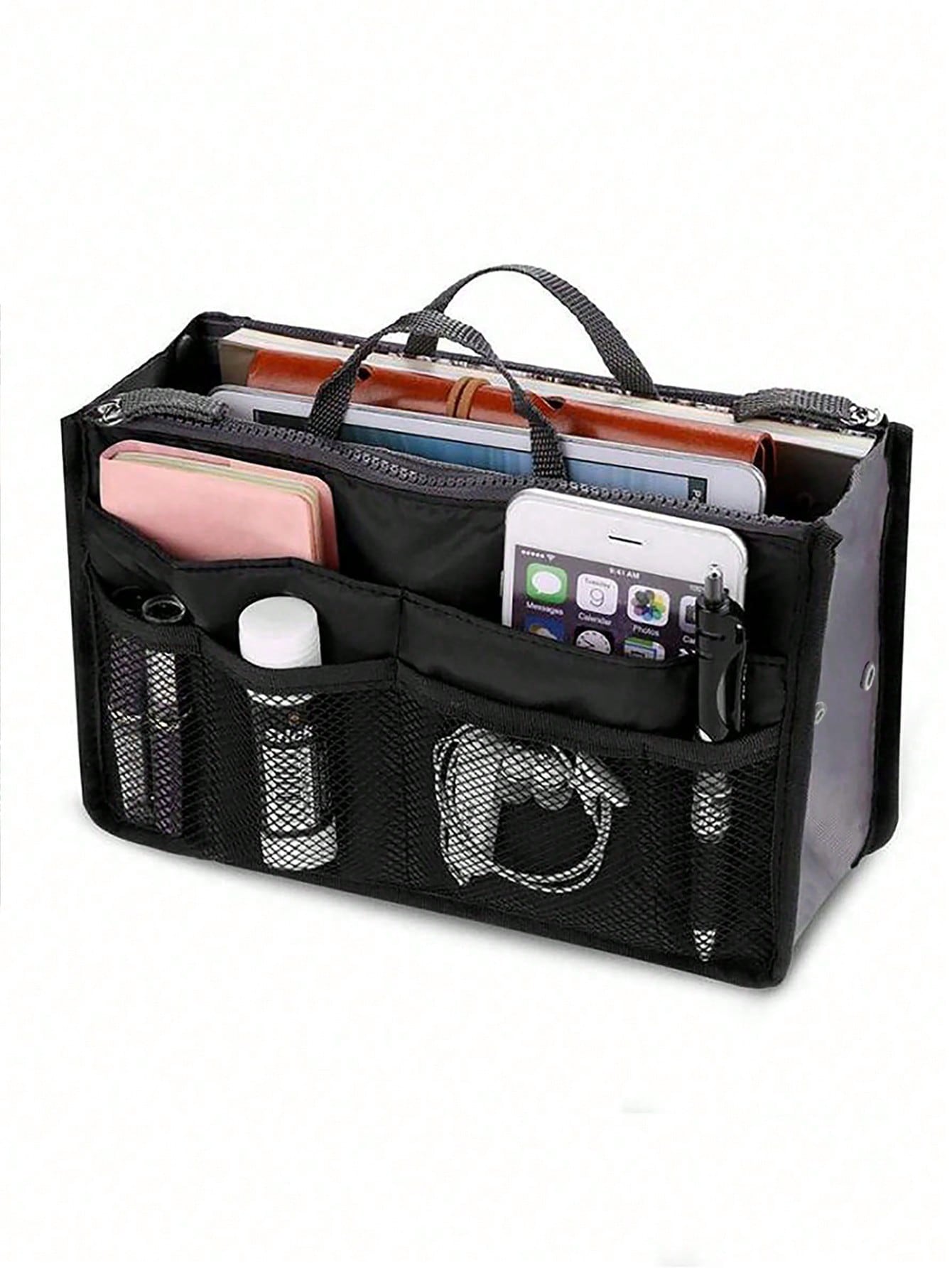 Women Travel Insert Organizer Handbag Purse Large Liner Lady Makeup Cosmetic Bag Female Tote Bag Classic Inner Portable Organizer Makeup Bag Make Up Accessories For Teen Girls Women College Students R