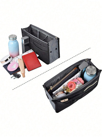 Women Travel Insert Organizer Handbag Purse Large Liner Lady Makeup Cosmetic Bag Female Tote Bag Classic Inner Portable Organizer Makeup Bag Make Up Accessories For Teen Girls Women College Students R