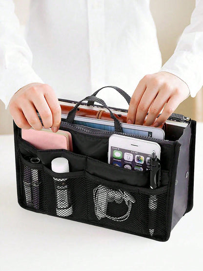 Women Travel Insert Organizer Handbag Purse Large Liner Lady Makeup Cosmetic Bag Female Tote Bag Classic Inner Portable Organizer Makeup Bag Make Up Accessories For Teen Girls Women College Students R