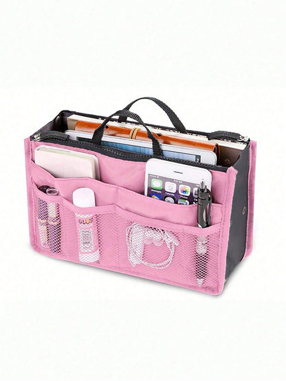 Women Travel Insert Organizer Handbag Purse Large Liner Lady Makeup Cosmetic Bag Female Tote Bag Classic Inner Portable Organizer Makeup Bag Make Up Accessories For Teen Girls Women College Students R