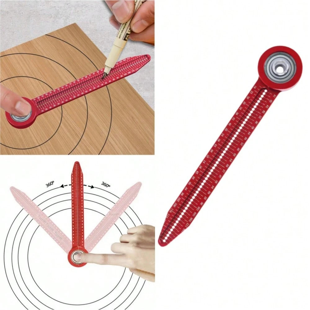 Woodworking Marking Tool, Woodworking Drawing Compass, Aluminum Alloy Drawing Tool Hole Ruler, High-Precision Woodworking Marking Gauge, Concentric Axis Design And Painting, Engineering Decoration Hol