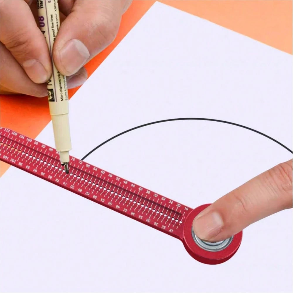 Woodworking Marking Tool, Woodworking Drawing Compass, Aluminum Alloy Drawing Tool Hole Ruler, High-Precision Woodworking Marking Gauge, Concentric Axis Design And Painting, Engineering Decoration Hol