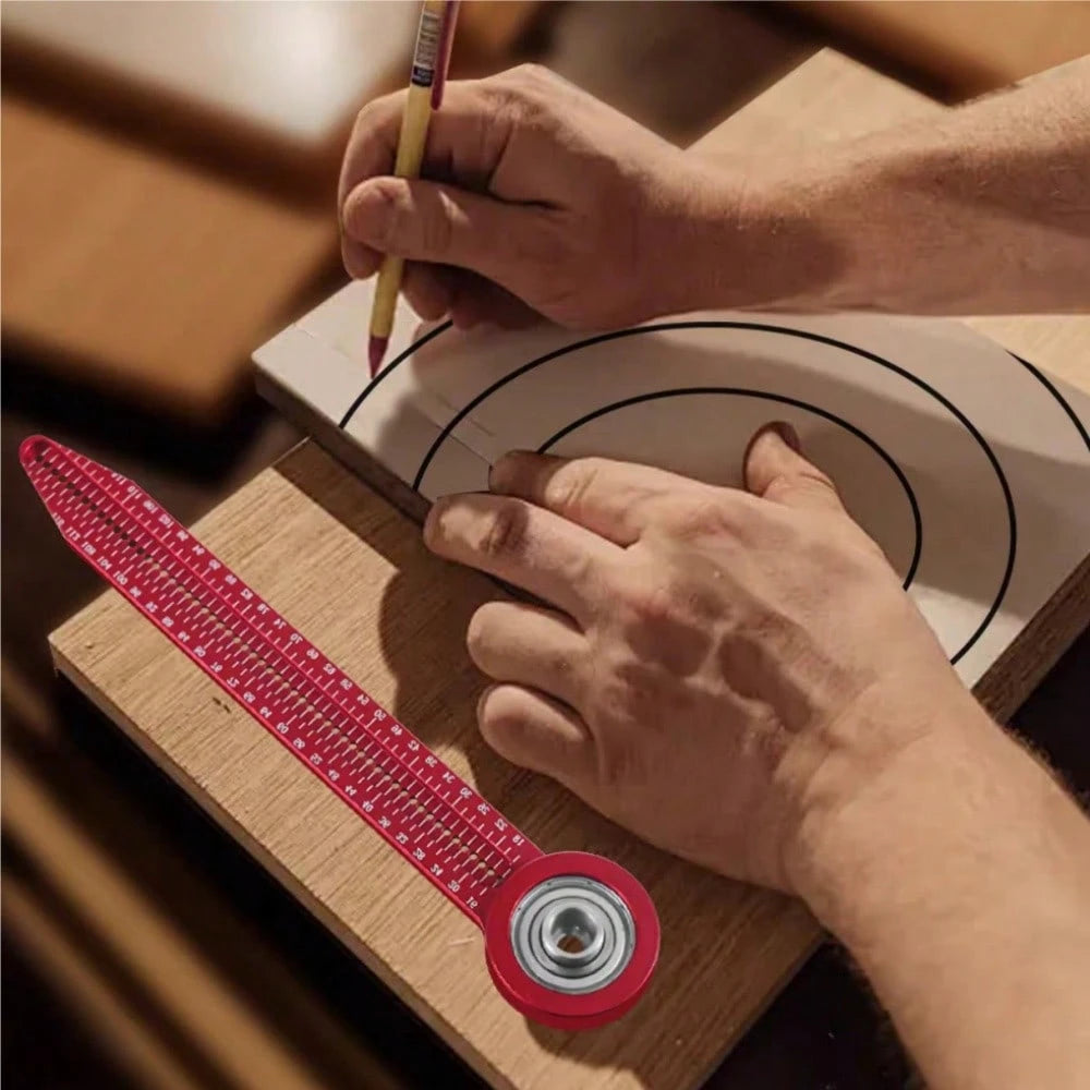 Woodworking Marking Tool, Woodworking Drawing Compass, Aluminum Alloy Drawing Tool Hole Ruler, High-Precision Woodworking Marking Gauge, Concentric Axis Design And Painting, Engineering Decoration Hol
