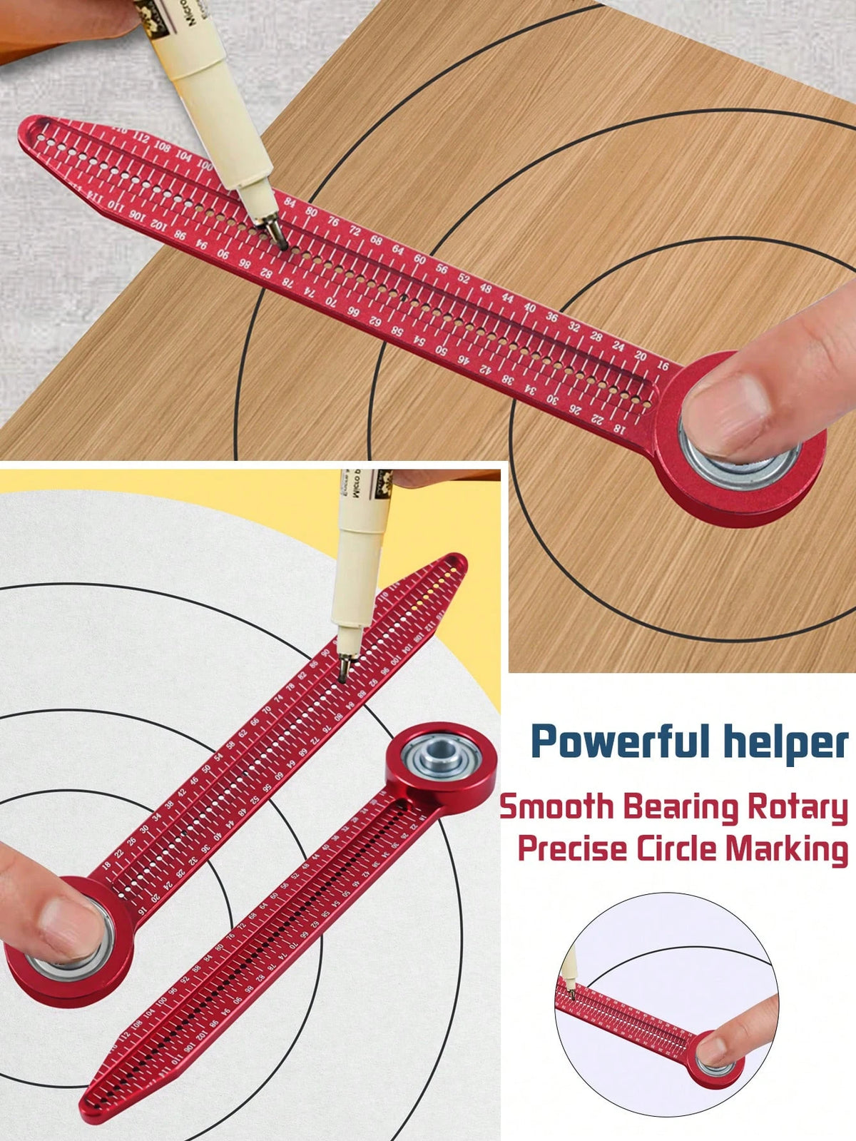Woodworking Scribing Gauge, Woodworking Drawing Compasses Round Drawing Tool Hole Ruler, High Precision Woodworking Scribing Gauge, Scribing Measuring Tool