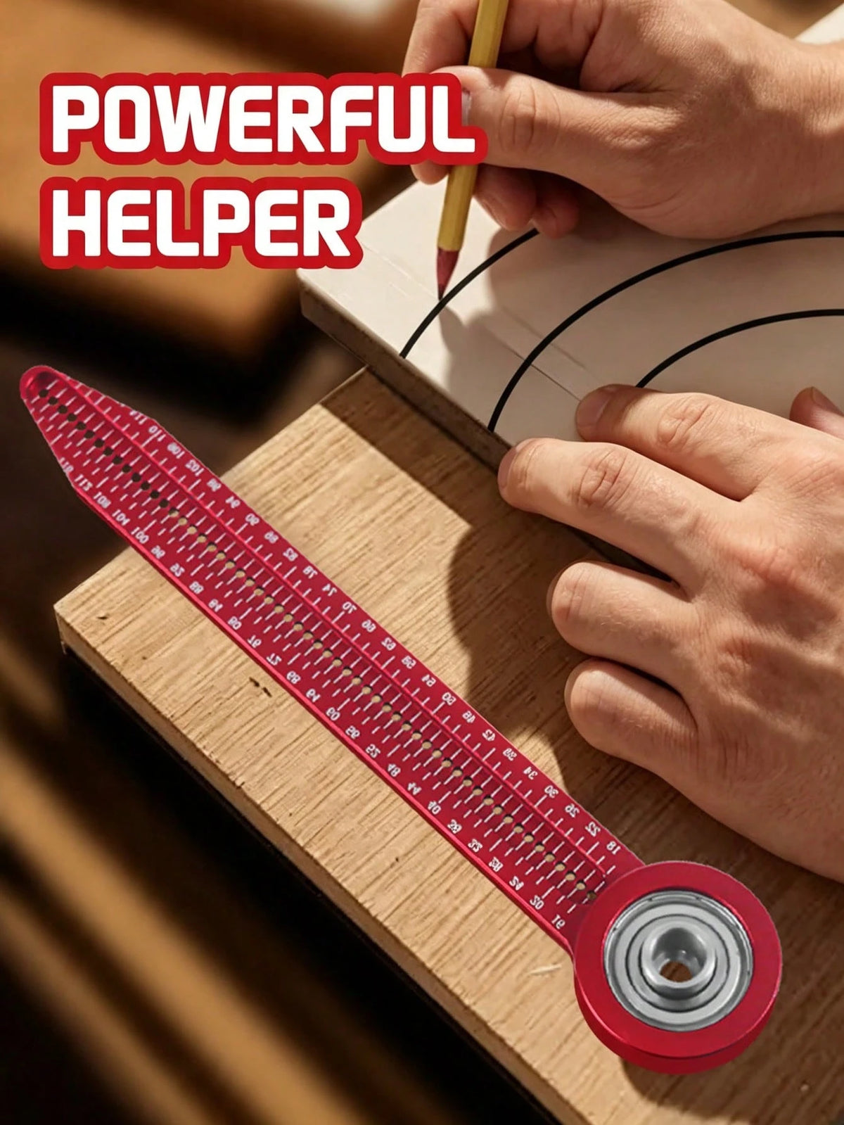 Woodworking Scribing Gauge, Woodworking Drawing Compasses Round Drawing Tool Hole Ruler, High Precision Woodworking Scribing Gauge, Scribing Measuring Tool