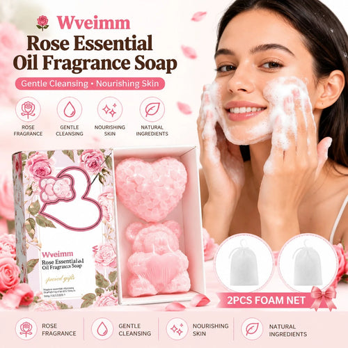 Wweimm Rose Gift Soap Set. Gentle Formula Suitable For Sensitive Skin, It Is Also An Ideal Christmas Gift, Halloween Party Favor, And Suitable For Various Scenarios Such As Family Daily Care, Holiday