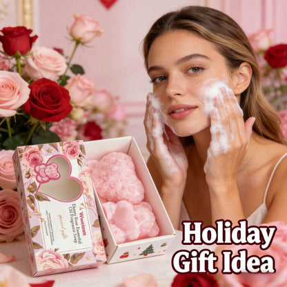 Wweimm Rose Gift Soap Set. Gentle Formula Suitable For Sensitive Skin, It Is Also An Ideal Christmas Gift, Halloween Party Favor, And Suitable For Various Scenarios Such As Family Daily Care, Holiday