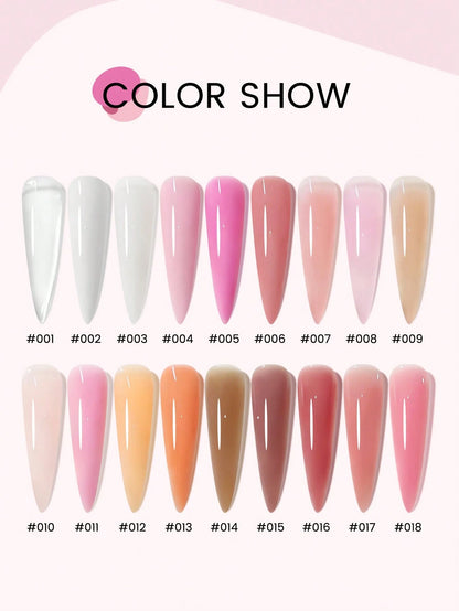 XEIJAYI 18pcs/Set 150g UV LED Curing Nail Extension Gel, Acrylic Crystal Nail Extension Gel For Home Salon DIY Nails