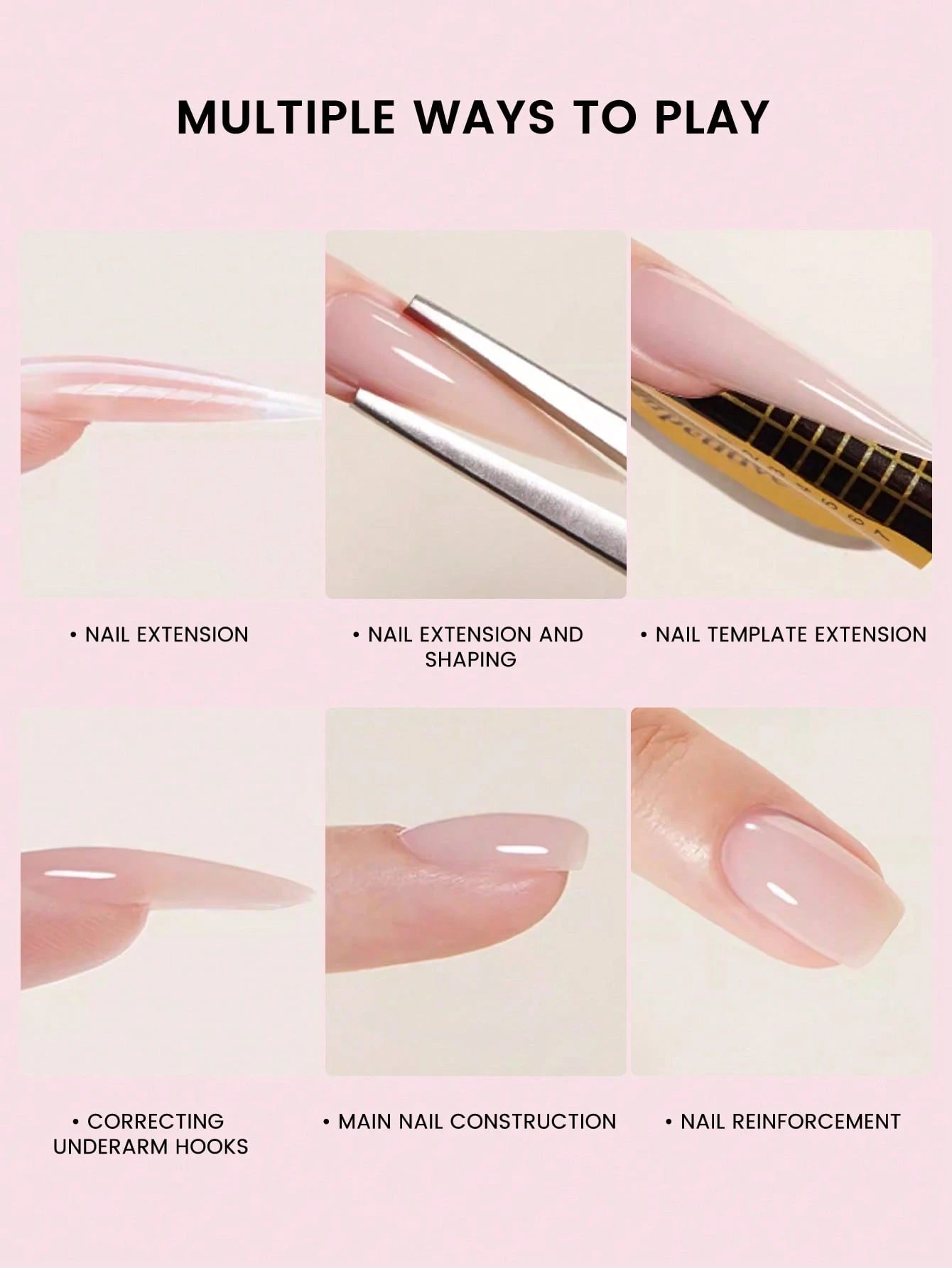 XEIJAYI 18pcs/Set 150g UV LED Curing Nail Extension Gel, Acrylic Crystal Nail Extension Gel For Home Salon DIY Nails