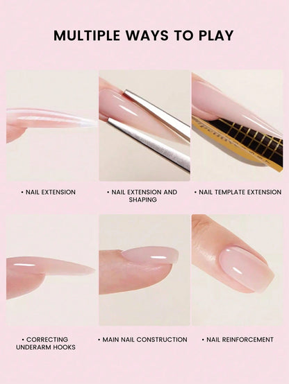 XEIJAYI 18pcs/Set 150g UV LED Curing Nail Extension Gel, Acrylic Crystal Nail Extension Gel For Home Salon DIY Nails