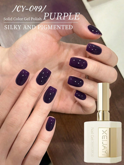 XEIJAYI 40ml Large Card Bottle Soak Off Gel Polish High Shine Longlasting Easy To Apply Solid Color For Salon Home DIY Nail Art Nail Supplies