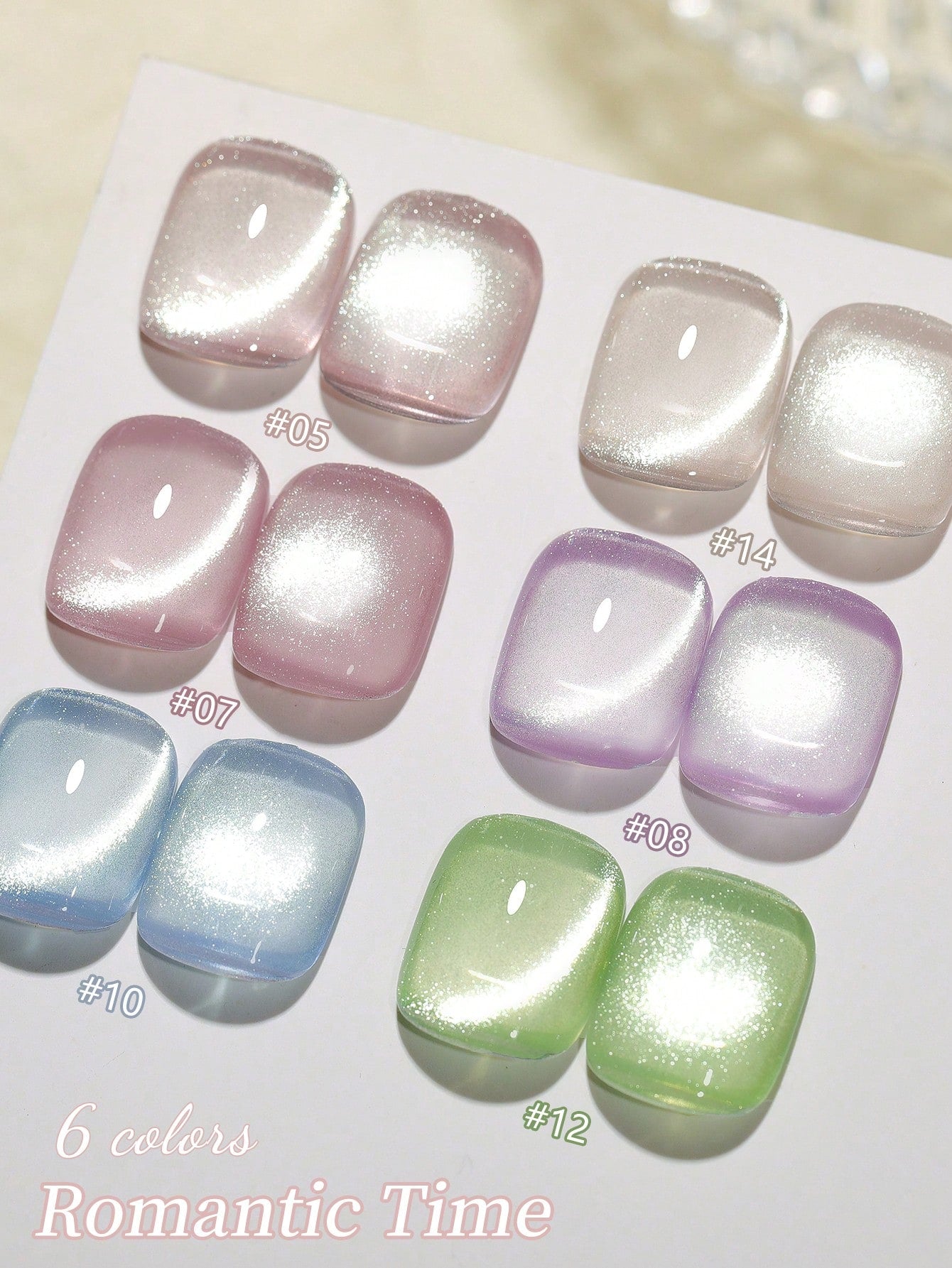 XEIJAYI 6pcs 15ml Romantic Moments Cat Eye Nail Gel Polish, Semi Permanent Nail Art Soaking UV LED Nail Salon DIY Nail Salon Gel For Spring And Summer-With Magnetic Stick Included Nails