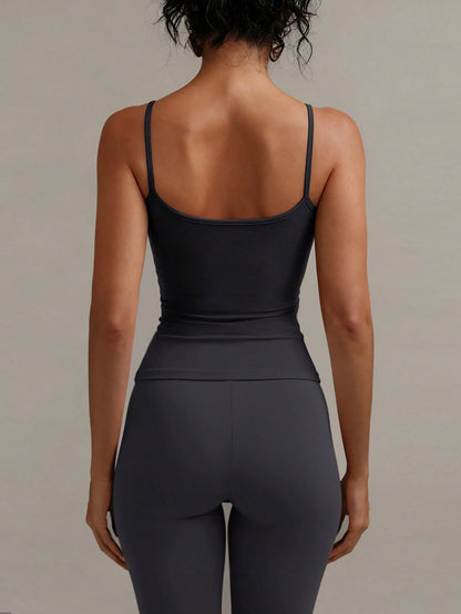 XLLAIS Sexy Backless Women Camisole, Elastic Casual Spaghetti Strap Tank Top, Summer