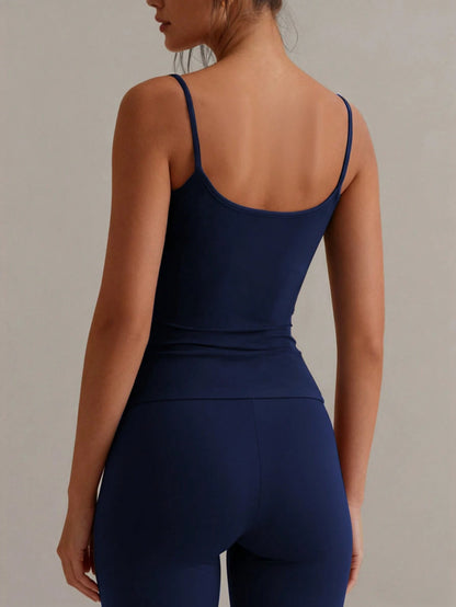 XLLAIS Sexy Backless Women Tank Top, Elastic Casual Spaghetti Strap Camisole Summer Brown