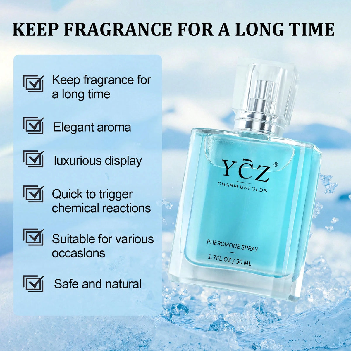 YCZ Men's Cologne 1.7 Oz (50 Ml) – Timeless Gentleman's Fragrance, Long-Lasting Fresh & Captivating Scent, Elegant Daily Wear For Men
