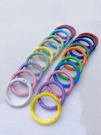Yogodlns 10/20Pcs 33mm Colors Metal O Ring Spring Clasp Openable Round Carabiner Keychain Clips Hook Dog Chain DIY Jewelry Buckle Connector 33mm Colorful Macaron Alloy Replacement Rings For All Kinds