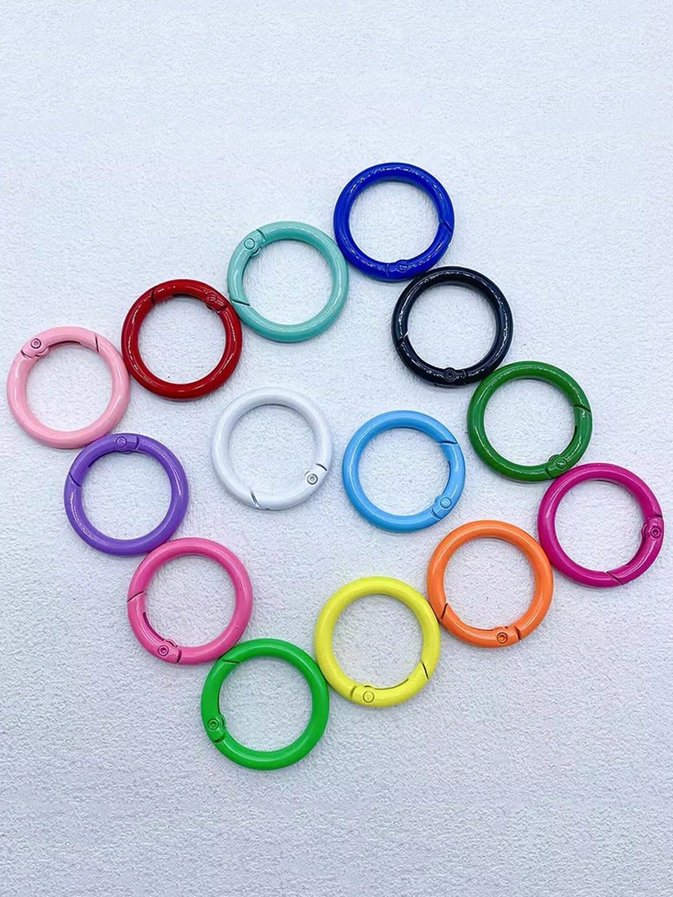 Yogodlns 10/20Pcs 33mm Colors Metal O Ring Spring Clasp Openable Round Carabiner Keychain Clips Hook Dog Chain DIY Jewelry Buckle Connector 33mm Colorful Macaron Alloy Replacement Rings For All Kinds