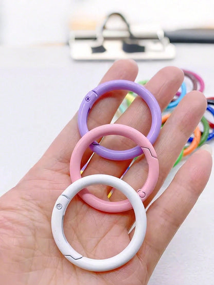 Yogodlns 10/20Pcs 33mm Colors Metal O Ring Spring Clasp Openable Round Carabiner Keychain Clips Hook Dog Chain DIY Jewelry Buckle Connector 33mm Colorful Macaron Alloy Replacement Rings For All Kinds