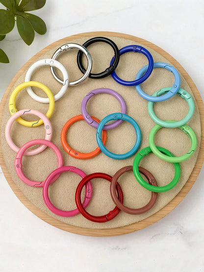 Yogodlns 10/20Pcs 33mm Colors Metal O Ring Spring Clasp Openable Round Carabiner Keychain Clips Hook Dog Chain DIY Jewelry Buckle Connector 33mm Colorful Macaron Alloy Replacement Rings For All Kinds