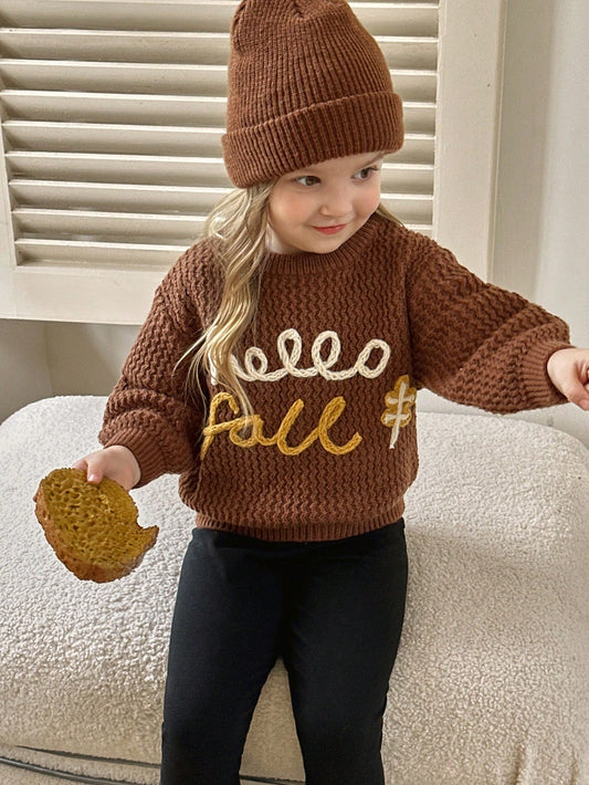 Young Girl Hand-Embroidered Woven Flowers Cute Soft, Warm, Casual And Versatile Sweaters,Suitable For Daily