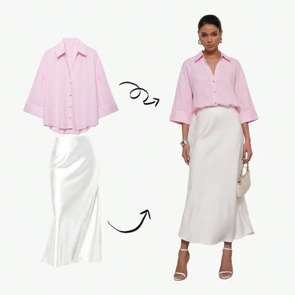 YROOE Women's Casual Simple Versatile Shirt, Minimalist/Business Casual/Daily Commute/Elegant, Fashion Loose Collar Wide Sleeve Blouse For Spring/Summer/Autumn/Winter