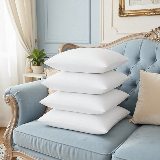 YUNDO 18-Inch 20-Inch 22-Inch Multi-Pack White Pillow Inserts, 2pcs 4pcs 100% Microfiber Filled. Compatible With Various Pillowcases, Machine Washable & Hypoallergenic, Bohemian Style. Suitable For Be