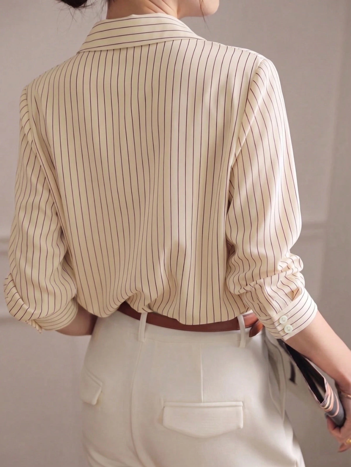 YUXIN Spring/Autumn New Loose Fashion Blue Striped Elegant Long Sleeve Shirt, Stylish Design For Work/Commute, Slimming & Versatile Blouse